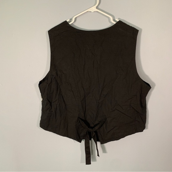 First class // blue, white beaded printed cotton vest size 40/20 wk2 - Picture 5 of 8